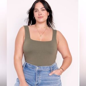 Old Navy Sage Green Square Neck Bodysuit Size M